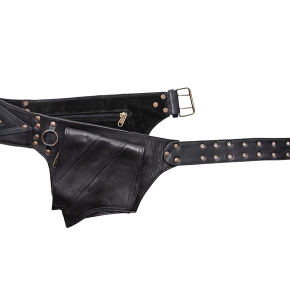 Genuine leather utility belt, Fanny pack, festival belt bag - Picture 2 of 9